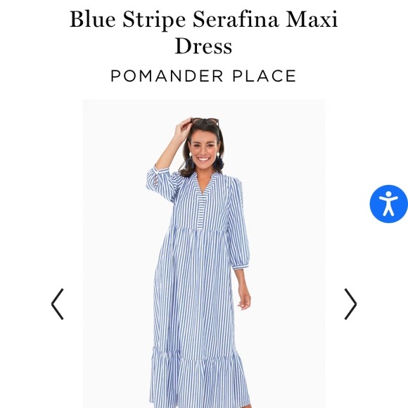 Tuckernuck Dresses & Skirts - Tuckernuck Serafina blue white stripe Maxi Dress L